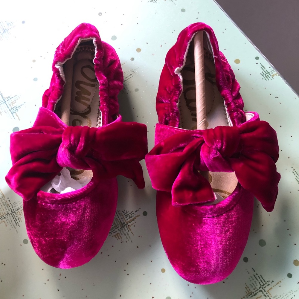 Sam Edelman Felicity Kids Ballet Flats NIB Size 13 Raspberry Velvet
